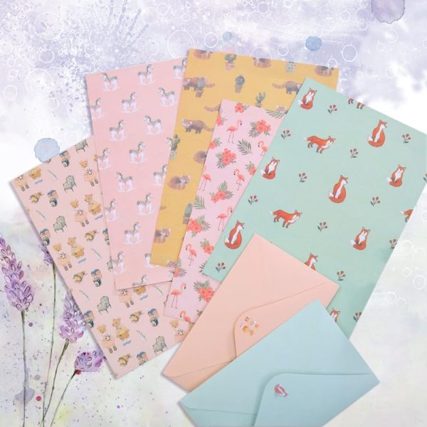 90PCS Stationary Paper and Envelopes Set, writing paper stationery set,10 Different Style Cute Writing Stationery Paper Letter Set(60 stationery paper + 30 envelopes) - Image 5