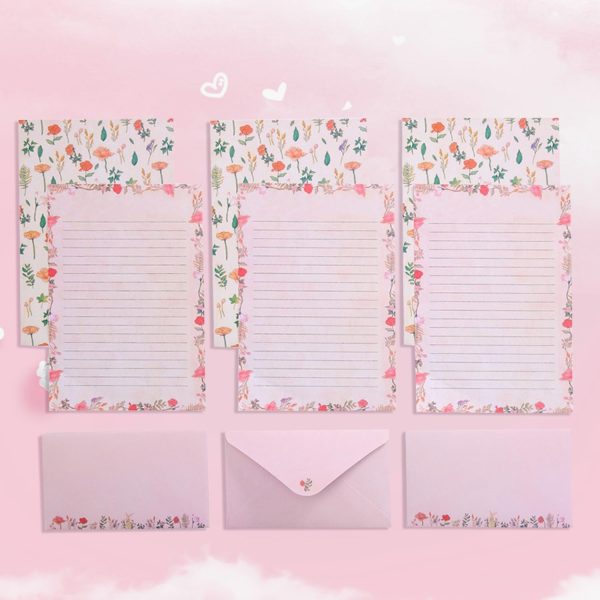 90PCS Stationary Paper and Envelopes Set, writing paper stationery set,10 Different Style Cute Writing Stationery Paper Letter Set(60 stationery paper + 30 envelopes) - Image 6