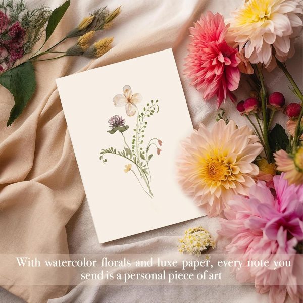 Blank Cards,Blank Greeting Cards 4x6,40Pack -Elegant Floral Design Blank Greeting Cards,Note Cards with Matching Peel-and-Seal Rustic Envelopes - Image 4