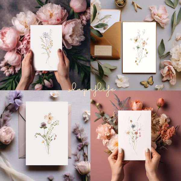 Blank Cards,Blank Greeting Cards 4x6,40Pack -Elegant Floral Design Blank Greeting Cards,Note Cards with Matching Peel-and-Seal Rustic Envelopes - Image 6