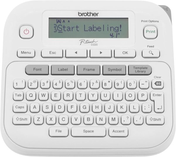 Brother P-Touch Label Maker, PTH110, Thermal Transfer Inkless Pocket Printer, Portable, Lightweight QWERTY Keyboard, One-Touch Keys & Multiple Templates for Home & Office Organization on The go