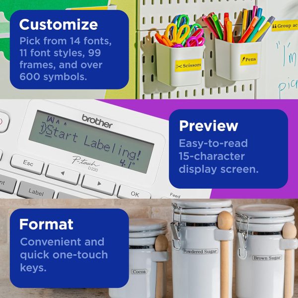 Brother P-Touch Label Maker, PTH110, Thermal Transfer Inkless Pocket Printer, Portable, Lightweight QWERTY Keyboard, One-Touch Keys & Multiple Templates for Home & Office Organization on The go - Image 5