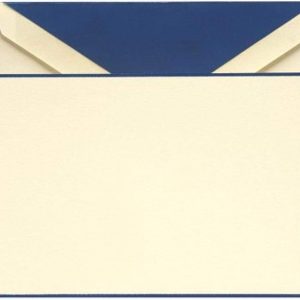 Crane & Co. Regent Blue Hand Bordered Ecruwhite Correspondence Cards (CC3131)