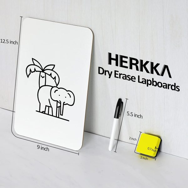 Dry Erase Lapboards, HERKKA 25 Pack Double Sided Dry Erase Lap Boards 9 x 12.5 Inch, 25 Markers, 25 Erasers, Small Dry Erase Boards for Students Classroom Teacher Supplies - Image 2