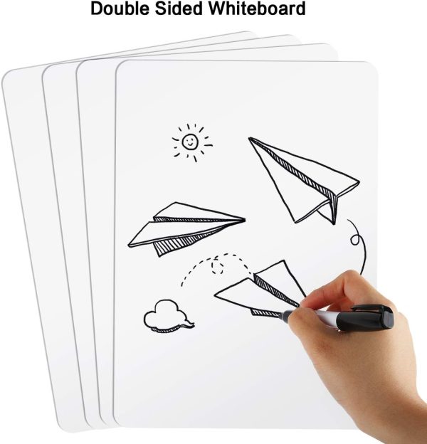 Dry Erase Lapboards, HERKKA 25 Pack Double Sided Dry Erase Lap Boards 9 x 12.5 Inch, 25 Markers, 25 Erasers, Small Dry Erase Boards for Students Classroom Teacher Supplies - Image 3