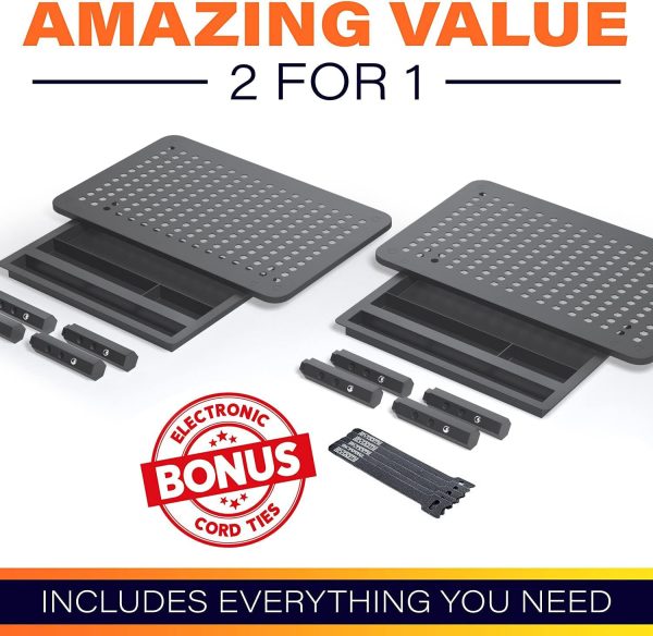 EVOOMI Back Saver Monitor Stand for Desk - 2 Pack Monitor Riser with Drawer - Gain 5 Weeks a Year, Less Pain & Peak Productivity with Anti Skid Mesh Metal Computer Stand for Laptop, Printer & iMac - Image 6