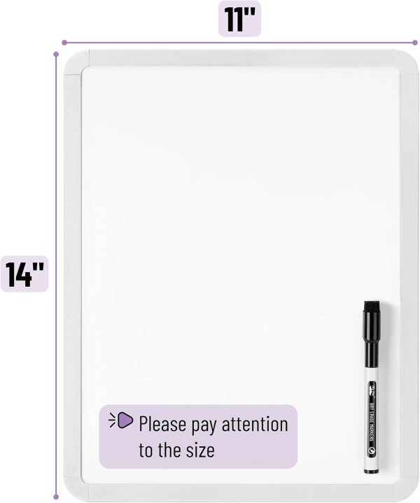 Mr. Pen- Dry Erase Board, 14” x 11” with a Black Dry Erase Marker, Small Mini White Board for Kids, Students - Image 3