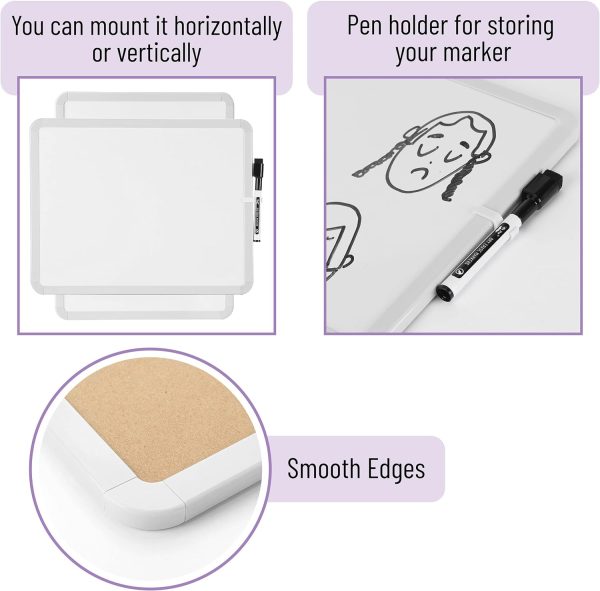 Mr. Pen- Dry Erase Board, 14” x 11” with a Black Dry Erase Marker, Small Mini White Board for Kids, Students - Image 4