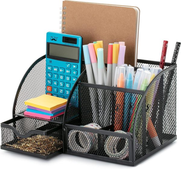 Mr. Pen- Mesh Desk Organizer, Black, Pen Holders Organizers, Desk Pencil Organizer, Pen /Pencil Holder, Pen Organizer for Desk
