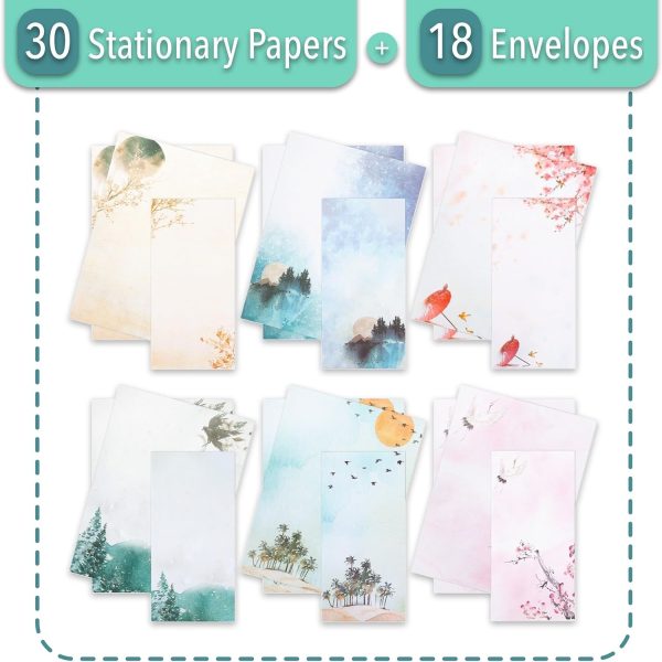 Mr. Pen Stationery Writing Paper with Envelopes for Writing Letter, 30 Letter Writing Paper+18, Cute Stationary Set - Image 2