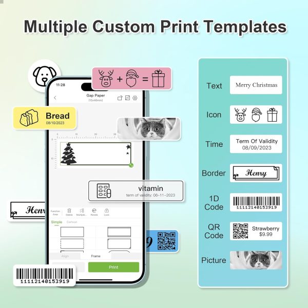 Nelko Label Maker Machine with Tape, P21 Bluetooth Label Printer, Wireless Mini Label Makers with Multiple Templates for Organizing Office Home, White - Image 3