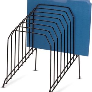 Officemate Large Incline 8 Compartment Wire Caddy, Black, 8.5 x 10.375 x 12.625 Inches