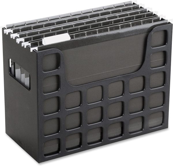 Pendaflex Portable Desktop File, Side Handles, Hanging File Folders, Tabs & Inserts, Letter Size, 9-1/2 x 12-3/16 x 6 Inches, Black (23013) - Image 2