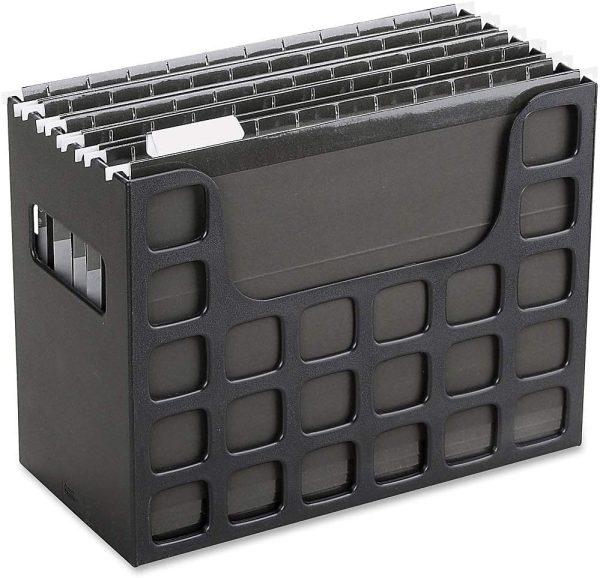 Pendaflex Portable Desktop File, Side Handles, Hanging File Folders, Tabs & Inserts, Letter Size, 9-1/2 x 12-3/16 x 6 Inches, Black (23013) - Image 6