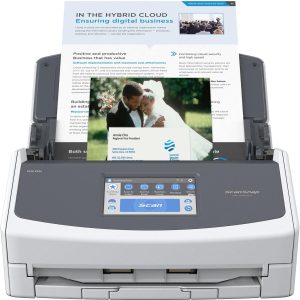 ScanSnap iX1600 Wireless or USB High-Speed Cloud Enabled Document, Photo & Receipt Scanner with Large Touchscreen and Auto Document Feeder for Mac or PC, White