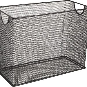 U Brands Mesh Steel Desktop Hanging File Holder, Letter Size, 12.4" x 9.53" x 5.5", Black - 457U00-06