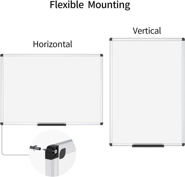 VIZ-PRO Magnetic Dry Erase Board, 36 X 24 Inches, Silver Aluminium Frame - Image 3