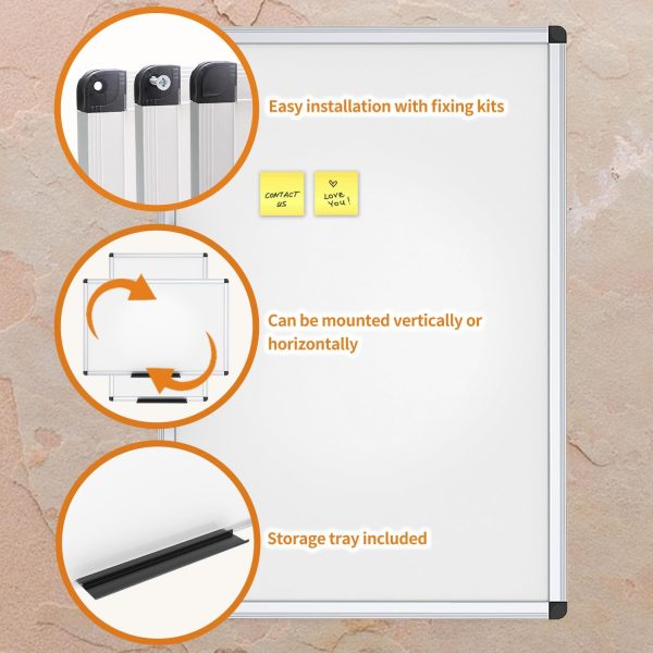 VIZ-PRO Magnetic Dry Erase Board, 36 X 24 Inches, Silver Aluminium Frame - Image 5