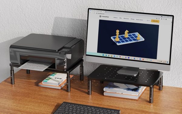 Zimilar 2 Pack Monitor Stand , 3 Height Adjustable Stand with Unique Star Mesh for Computer, Laptop, Printer, Notebook, iMac, Premium Metal Monitor Risers for 2 Monitors - Image 3